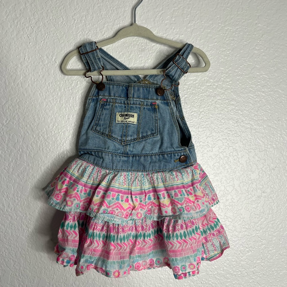 Baby Girl Osh Kosh Colorful and Jean Jumper Size 18 Months